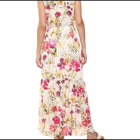 ECI Printed CRINKLE button front maxi dress S - Picture 3 of 11